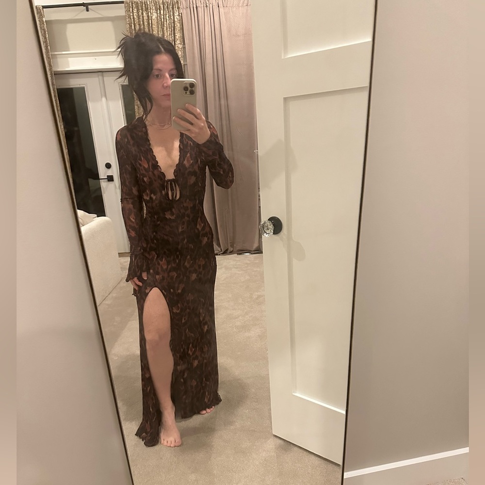 NWT Resa animal print maxi dress with slit